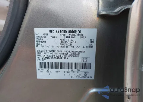2008 Lincoln Mkx from USA, damaged, VIN 2LMDU68C38BJ22773